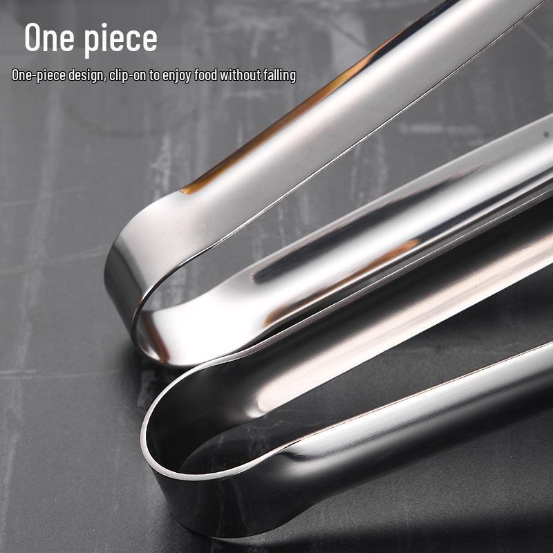 Korean Style 304 Stainless Steel Serrated BBQ & Bread Tongs