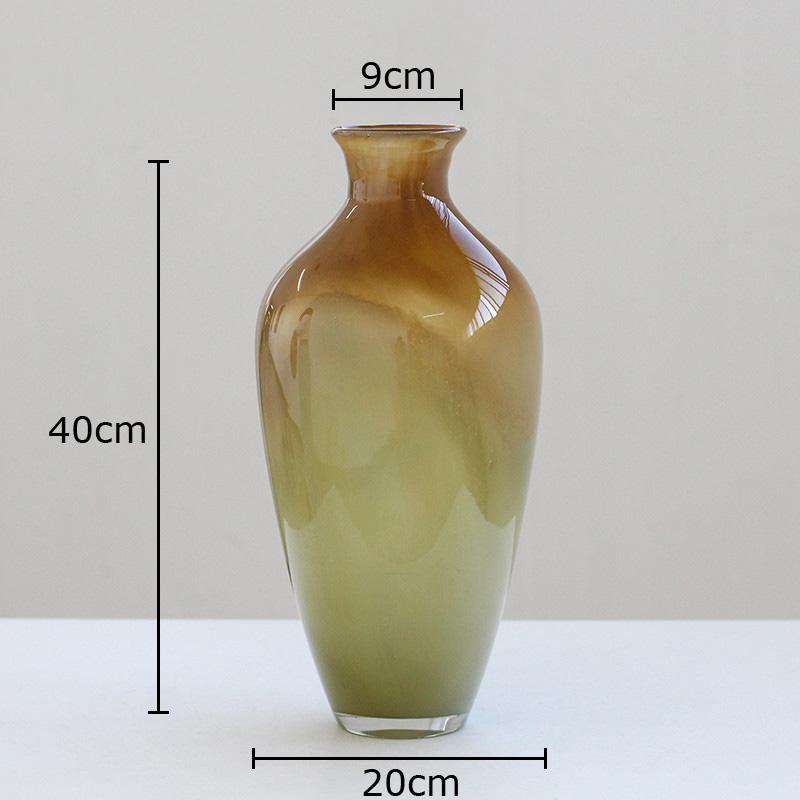 Gradient Colored Glass Vase Hydroponics Plant Pots Table Decoration Flowers Arrangement Floral Vases Room Aesthetic Decor