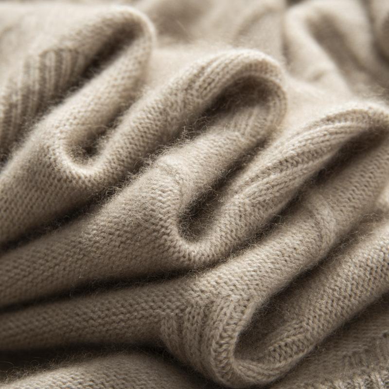 2025 high-end 100 cashmere shirt semi-turtleneck loose thickened inner sweater