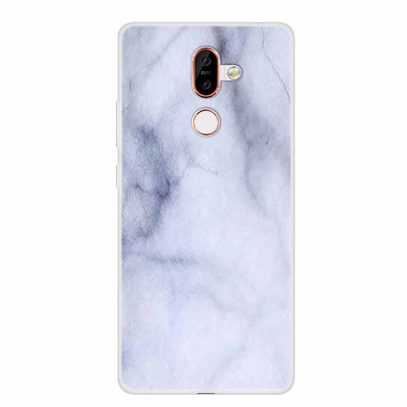 För Nokia 7 Plus Fodral Marmor Mjuk Silikon Baksida Telefonfodral Modefodral Coque Nokia7 Plus Stötsäkert Fundas