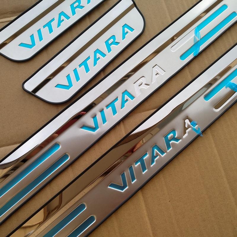 Car Accessories For Suzuki Vitara Door Sill Scuff Plate Stainless Steel Door Sills Pedal Car Styling Sticker 2017