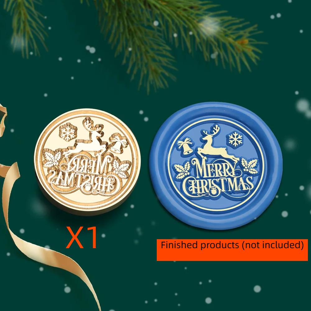 2.5cm Christmas Series Wax Seal Stamps Vintage Merry Christmas Tree Snowflake Head DIY Festival Gift Wrapping Cards Scrapbooking