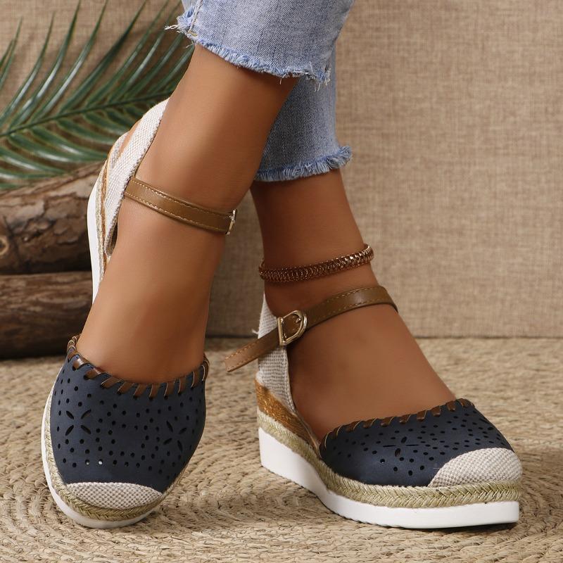 Trendy Women Sandals Summer Baotou Wedge Sandal Outdoor Non Slip Platform Sandals for Women Leather Casual Sandal Sandalia Mujer