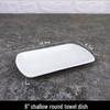 Pure White Rectangular Ceramic Towel and Soap Dish