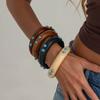 Salircon Classic Vintage Stackable Wooden Chunky Bangles for Women Punk Style Round Wide Bracelet Jewelry Accessories Gift 2026