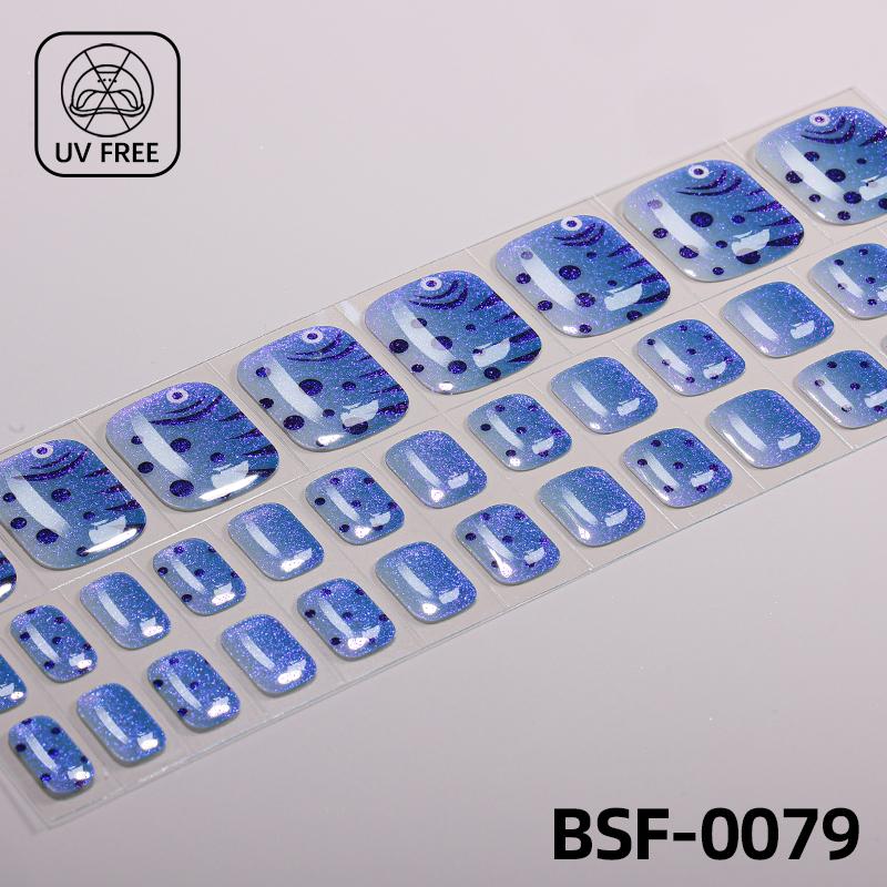 Popular Style New 3D Waterproof Nail Sticker Plastic UV Free Nail Wraps Toe Wraps
