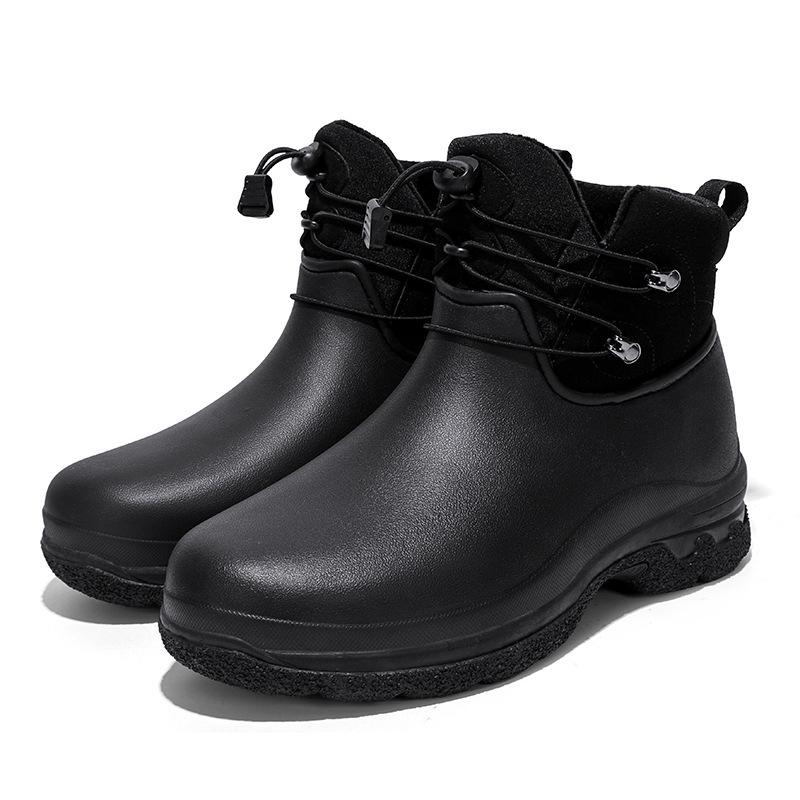 New rain shoes chef shoes car wash work shoes high top warm casual men's shoes autumn and winter fishing shoes