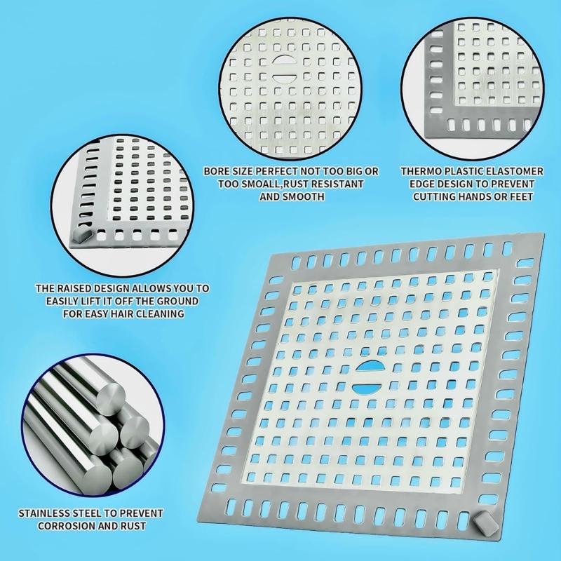 Pack of 2 Hair Catcher Drain Cover 5inch rustless Construction Sink Catches Standard Fit for Sink Tub Shower Applications