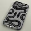 Tide Brand Black Mamba Snake Applies To Apple 15promax Mobile Phone Case iPhone14 Transparent Black Edge 13 Silicone 12 Soft
