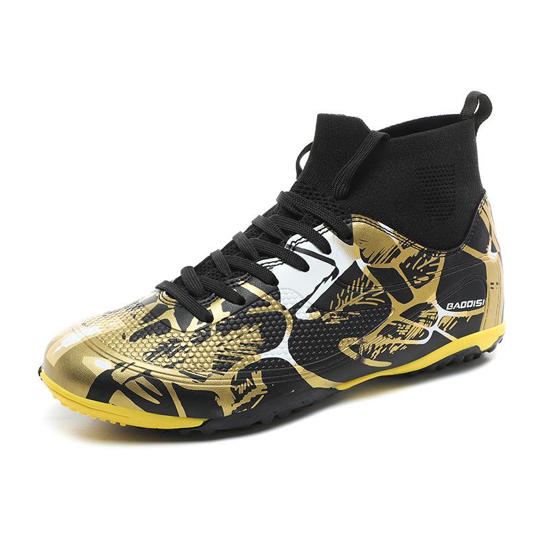 2802 High Top Football Shoe Leather FG Long Nail TF Broken Flat Bottom HG Sole Children's Teenagers' Men's Women's Sports Shoes