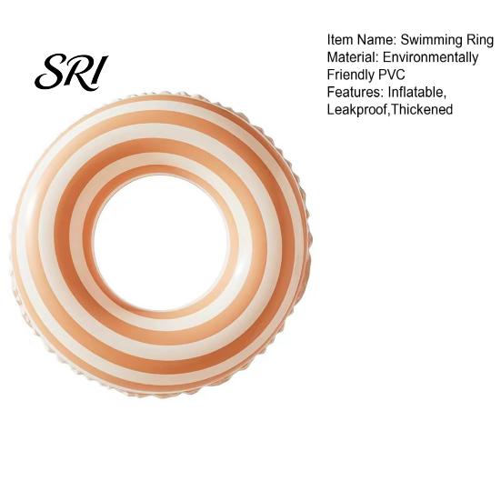 PVC Swim Rings Vintage Striped Swimming Ring Thickened Inflatable Leakproof Men Women Pool Float Tube for Beach Party Child Water
