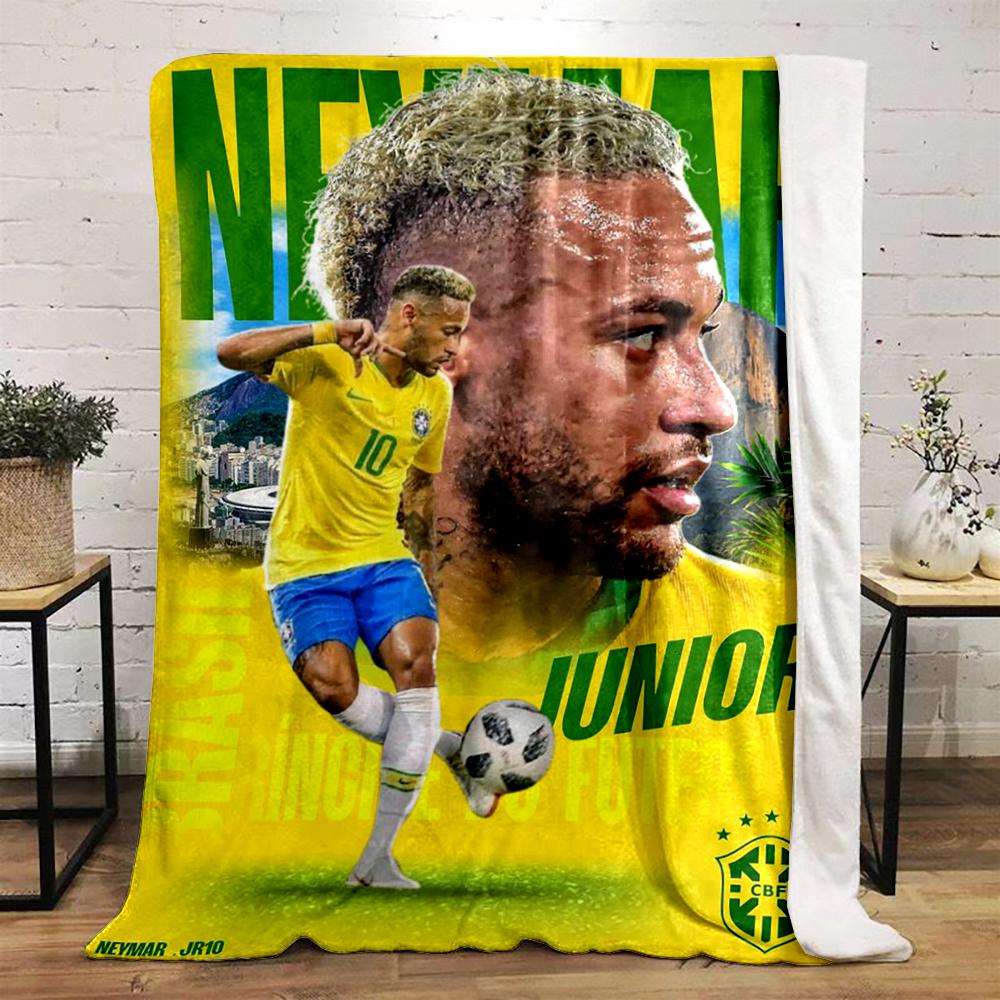 Yellow Soccer Designed Flannel blanket for bedroom, living room, sofa, and nap