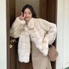 Woolen cotton-padded jacket women's winter clothing new design sense imitation fur thickened warm niche temperament cotton clothing
