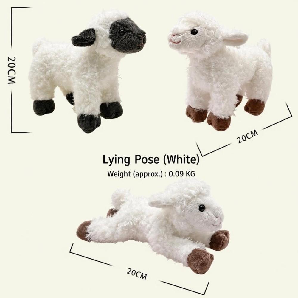 20cm Size Baby Lamb Plush Toy Soft Fluffy Touch Sheep Stuffed Toy Lamb Stuffed Animal  For Kids