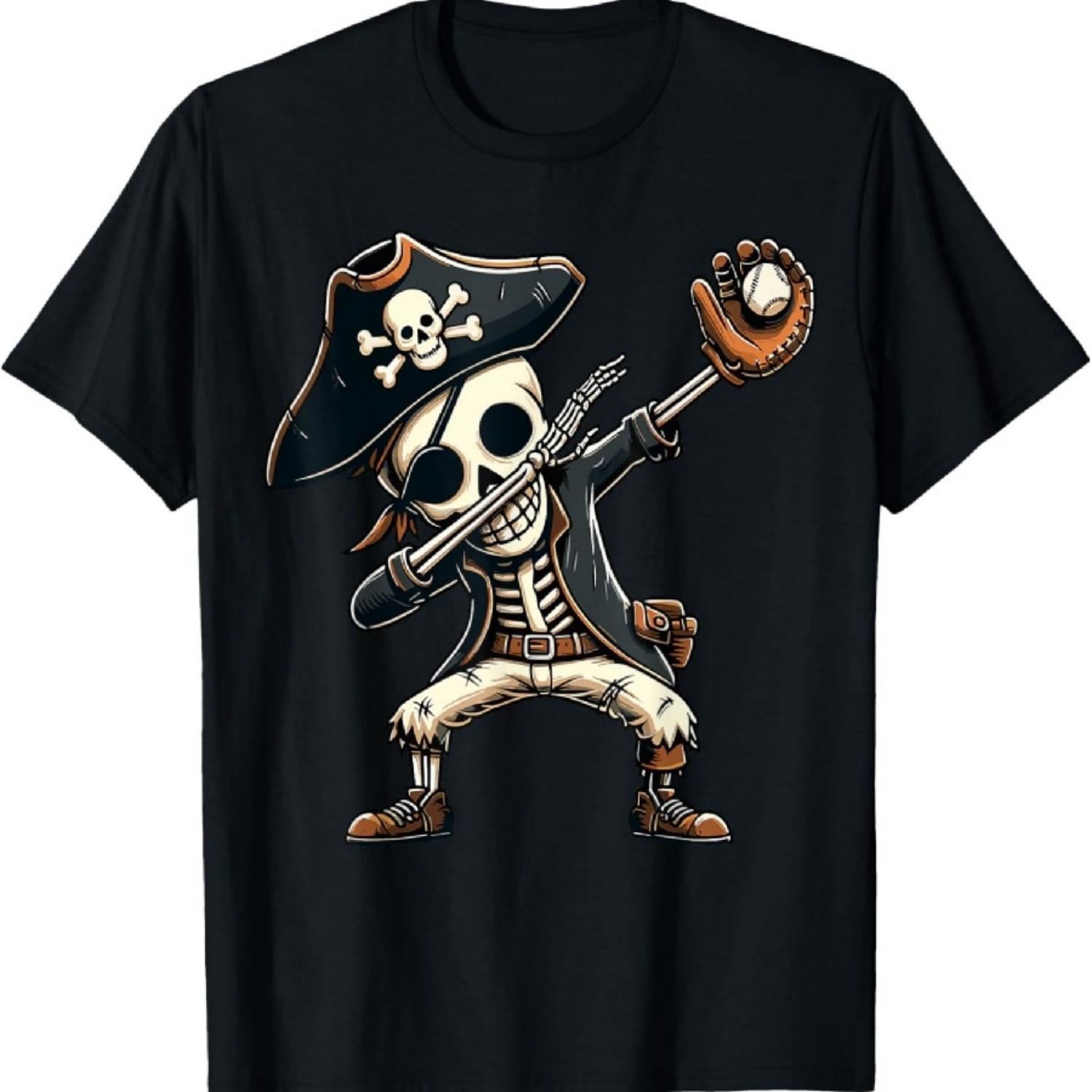 Dabbing Skeleton Pirate Baseball Kids T-Shirt S чёрный