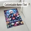 Personalized Crystal Velvet Carpet,Jujutsu Kaisen Custom Printed Name, Plush Area Rug For Home Indoor Decor