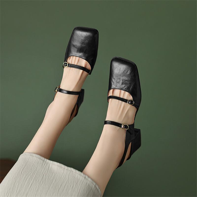 Fashion Genuine Leather Women Sandals 2025 Summer Cover Toe Slingback Shoes for Women Casual Gladiator Women Shoes Sheep Leather Sandals