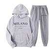 Nuovo set di felpe da donna MILANO, trendy europeo e americano, taglie forti, foderato in pile, nuova felpa da donna alla moda con stampa di lettere