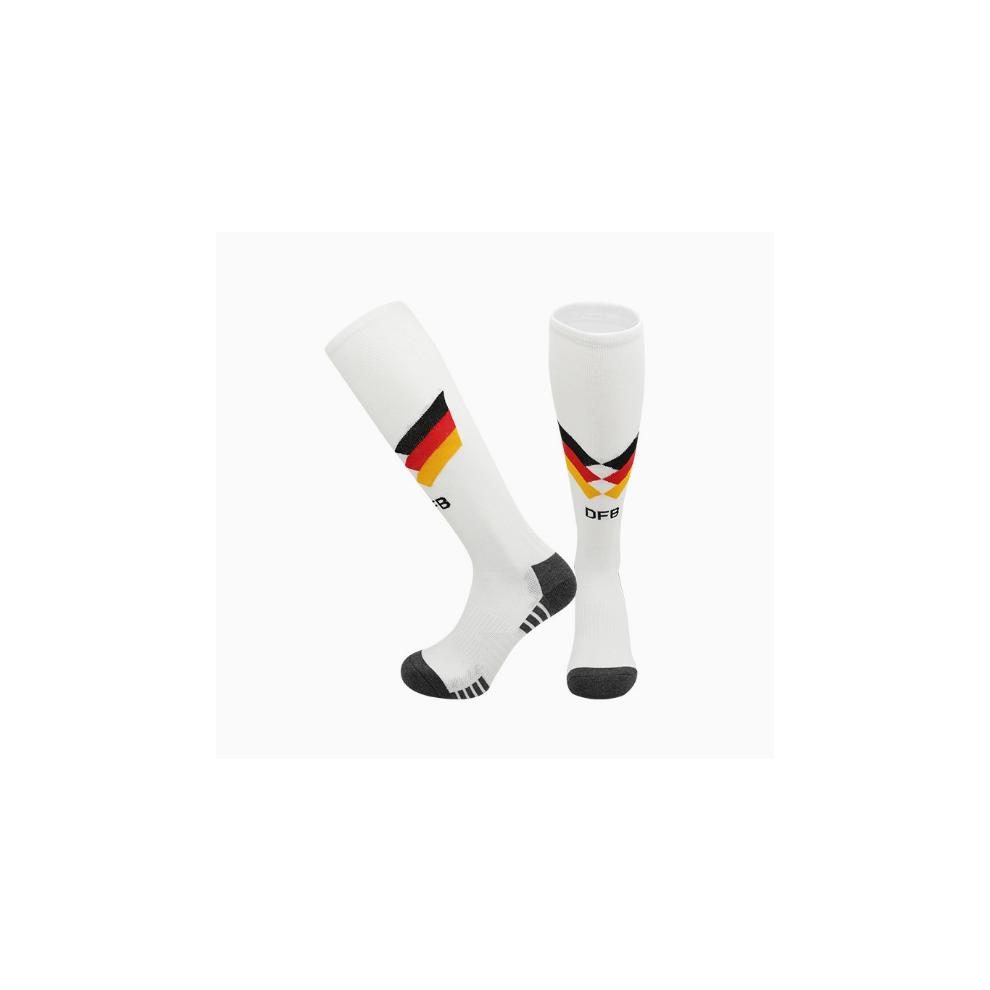 (EU 26-35, Deutsches Zuhause) 2026 Kinder Weltfußball Griffige Socken Hohe Knie & Lange Fußball Trainingssocken - Atmungsaktive Gepolsterte Socken Kinder & Jugendliche