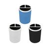 Xiaobudian Pen Holder, Cylindrical Design Pencil Holder with Silver Edge Decoration, 3-Compartment Desktop Organizer for Pens Paper Clips Makeup