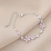 Elegant Womens Geometric Floral Zircon Bracelet Gold Plated Copper Adjustable Fashion Jewelry Daily Wear