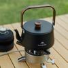 1.1L Teapot Coffee Pot with Wood Handle Ultralight Outdoor Kettle Portable Lightweight Pot Tourist Cookware Supplies