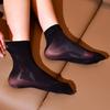 Qinghe Oily Short Socks Ultra-thin Oily Bright Breathable Silky Slippery Invisible Black Silk Jk Socks Medium and High Knee Socks Summer Breathable