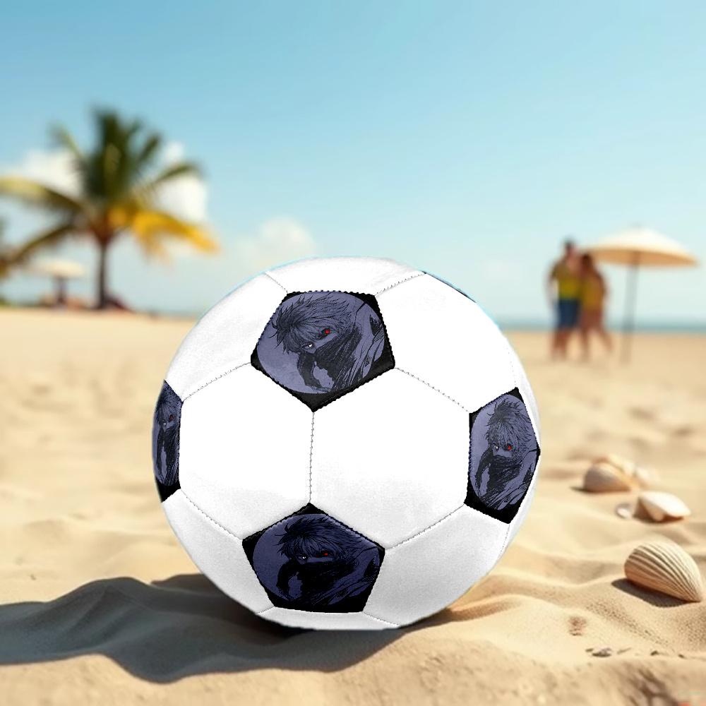 1PC Dark Warrior Figure Soccer Ball Size 5 Football Machine Sewn Indoor/Outdoor Universal Football Gift W36
