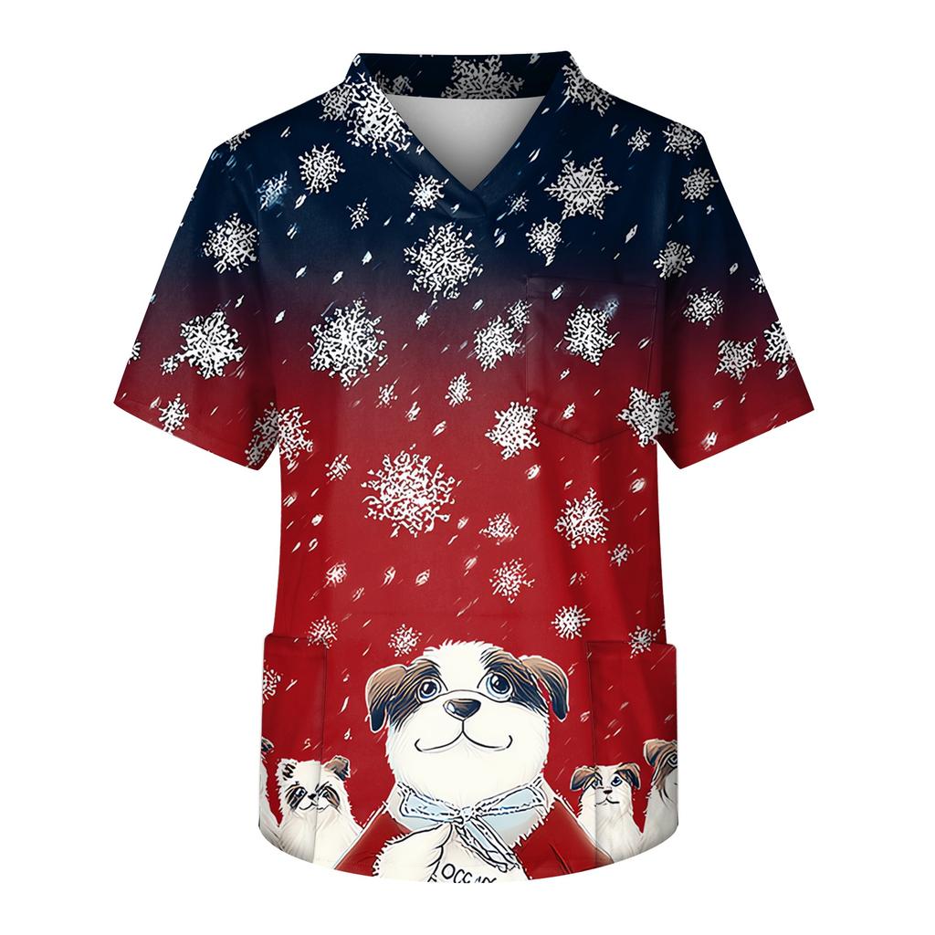 Pánská pracovní halenka s krátkým rukávem a výstřihem do V na hrudi