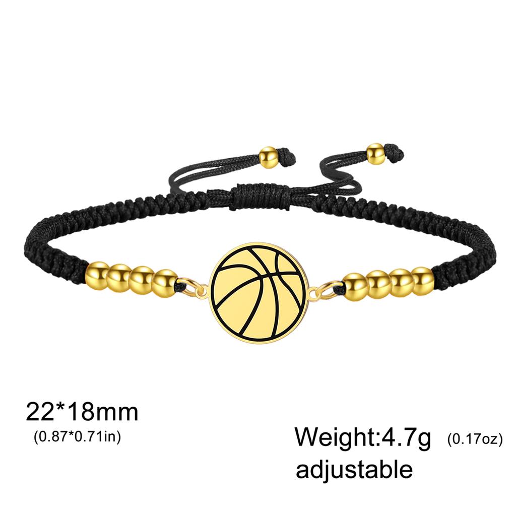 EUEAVAN Basketball Volleyball Baseball Rugby Bracelet Stainless Steel Fashion Geometric Bracelet for Women Men Jewelry Gifts