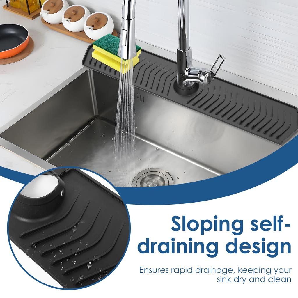Kitchen Long Silicone Sink Faucet Mat Splash Guard Bathroom Absorbent Sink Splash Pad Countertop Protectors Mat Kitchen Gadgets