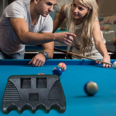 Pool Cue Holder Portable Weighted Cue Rest with Chalk Holder 4-Cues Billiard Cue Rack Mini Pool Stick Holder for Table