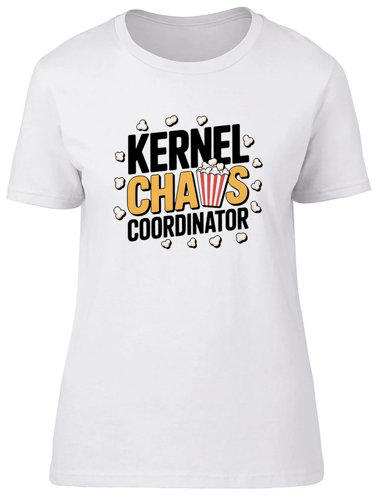 Funny Popcorn Lover Kernal Chaos Womens T-Shirt Ladies Gift Tee XXL