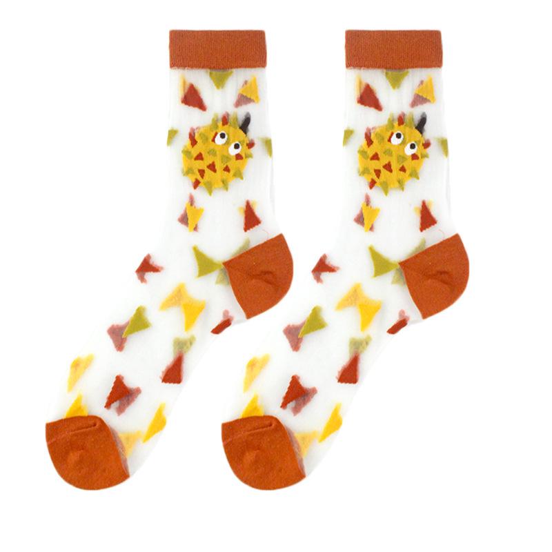 

Spring/Summer Women s Floral Mori Girl Thin Mid-Calf Socks - European & American Style One Size