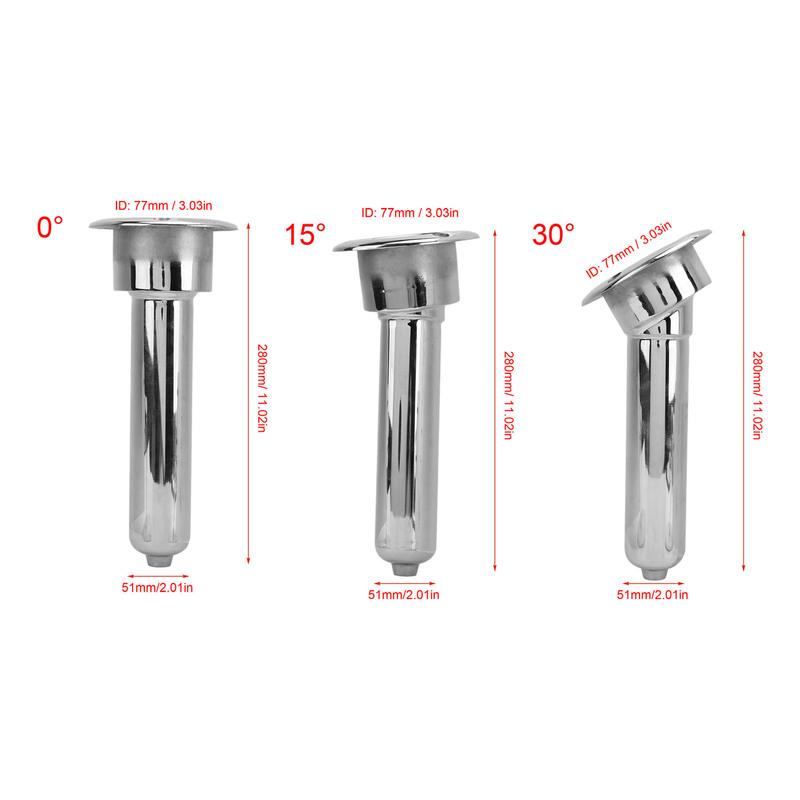 Outrigger Tube Cup Holder Boat Rod Cup Holder Enhanced Stability Weatherproof Long Durability Stainless Steel for Yacht Ship