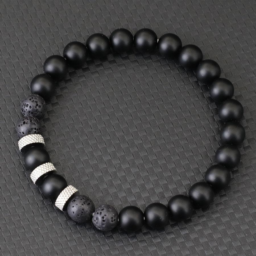 

New Fashion Men Bracelet Beaded 8mm Onyx Tiger Eyes Lava Rock Stone Braslet Meditation Yoga Casual Wrap Braclet Pulsera Hombre