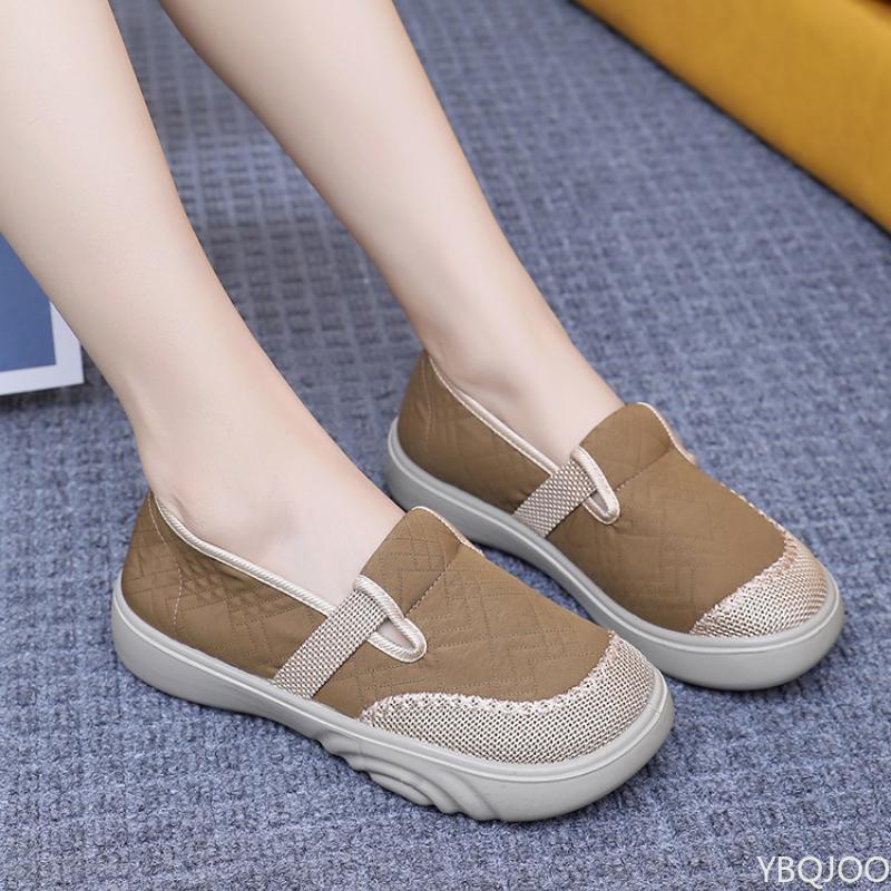 Women's Soft Soled Wear Resistant Single Shoes Spring New Lightweight Comfortable Lazy Daily Vulcanized Single Shoes Sneakers