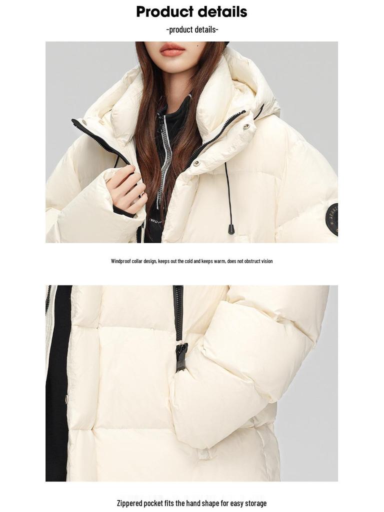 2025 Herren Dicke Warme Mittellange Winter Daunenjacke mit Kapuze - 90% Weiße Entendaunen, Partnerlook