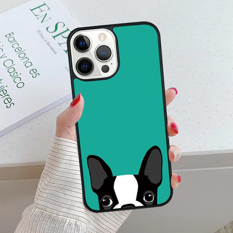 Boston Terrier Dog Faces Phone Case For iPhone 17 Air 15 16 16e 14 13 Pro Max Coque 12 11 Pro Max PLUS fundas cover