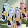 1PC Bernese Mountain Dogs 750ml Color Plastic Sports Water Bottle Leakproof Flip Straw Lid Suitable for Sports Office Home Use