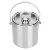 Ice Bucket with Lid Stainless Steel Double Layer Wine Champagne Barrel Bar Supplies 2L