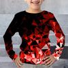 Children's Lightning Geometry 3D Digital Printed Boys' Fun and Fashionable Round Neck Long Sleeve T-shirt