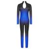 Kids Girls Asymmetrical Rhinestone Ballet Dance Leotard Sheer Mesh Gymnastics Jumpsuit Full Body Suit Figure Skating Dancewear