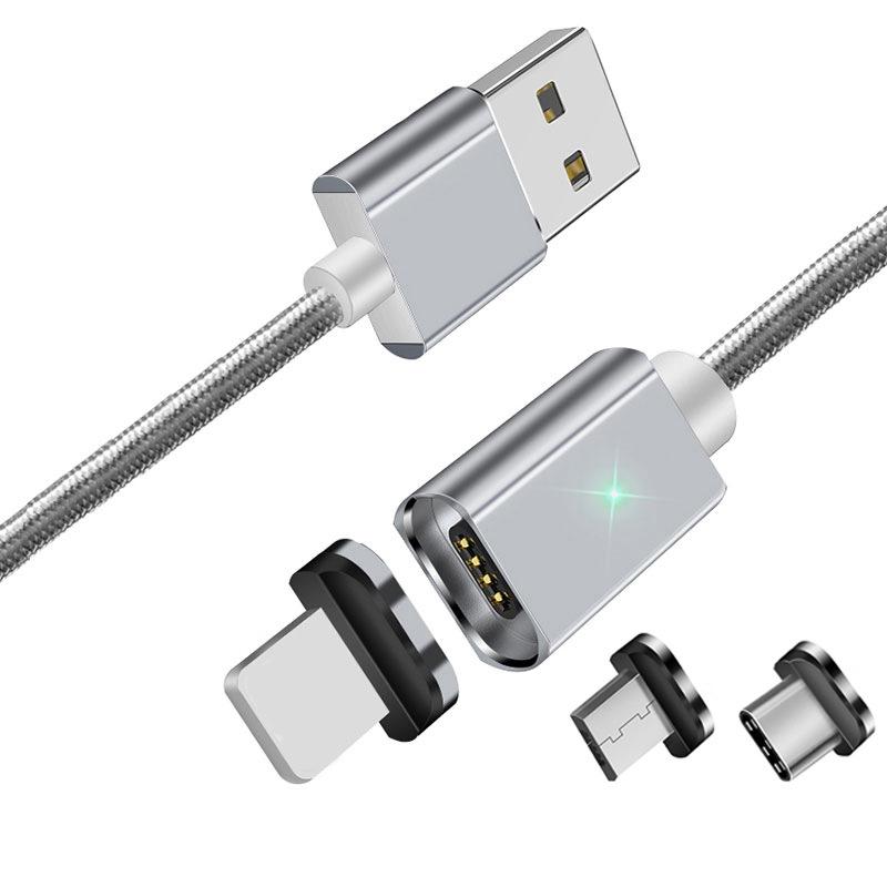 Magnetic Nylon Braided 3-in-1 Fast Charging Cable