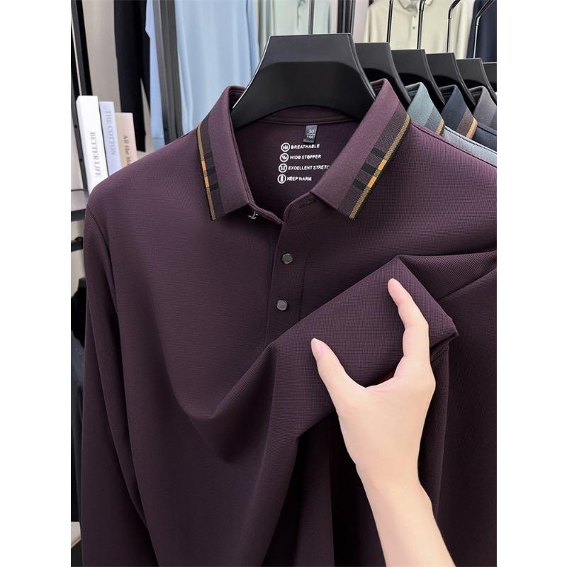 New Spring Autumn Men's Casual Versatile High-End Long Sleeve T-Shirt Comfortable Bottoming Shirt