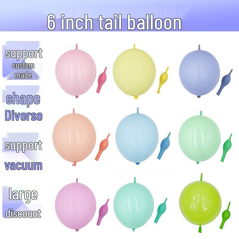 6-Inch Macaron Color Balloon String for Birthday & Classroom Decor