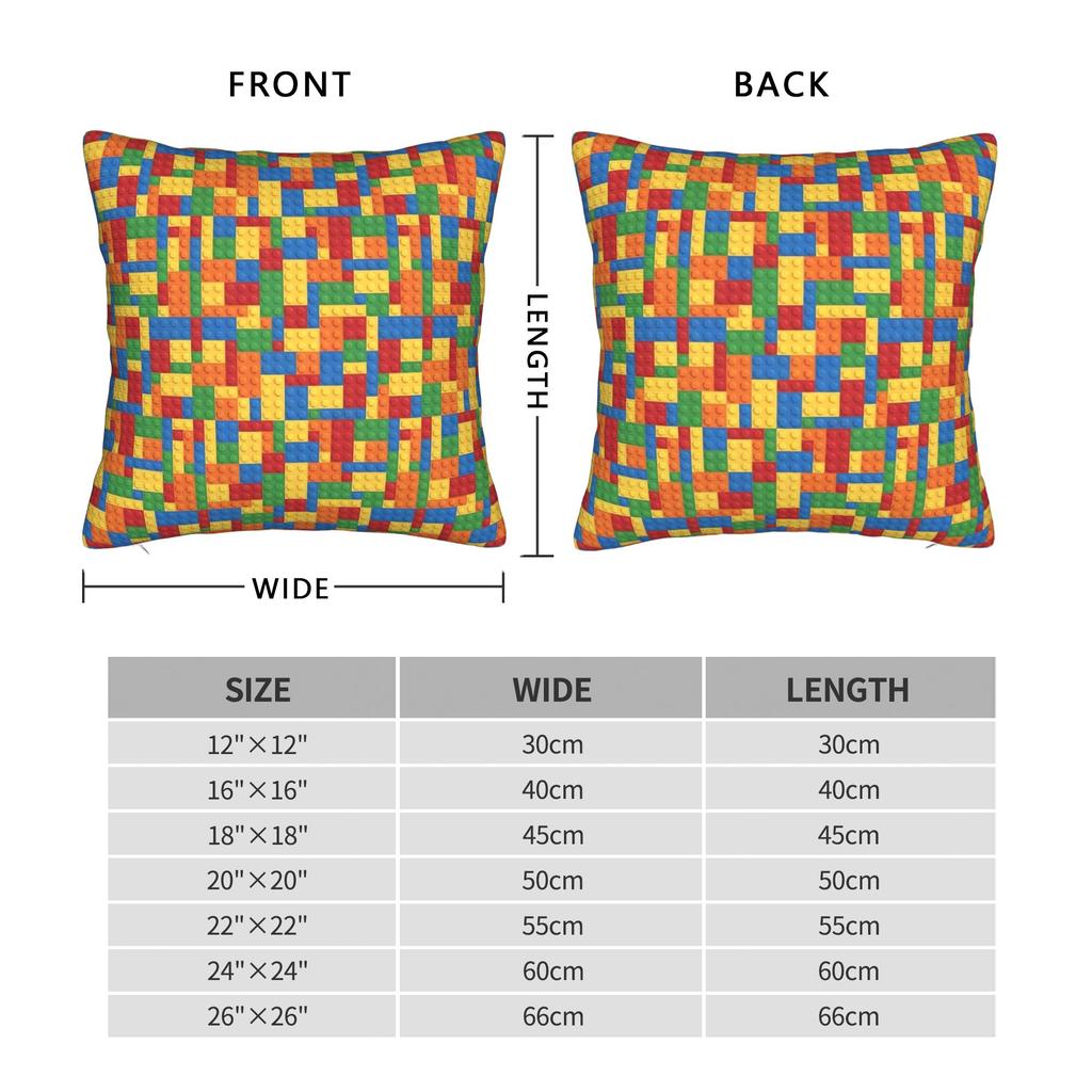 Rainbow Building Blocks Pattern Pillow Cover Soft Cushion Cover Morden Pillow Case For Living Room Bed Chair