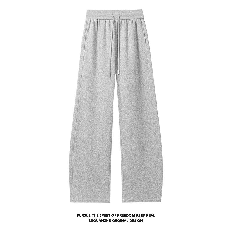 Men American Retro Lazy Style Loose Wide Leg Straight Casual Sweatpants