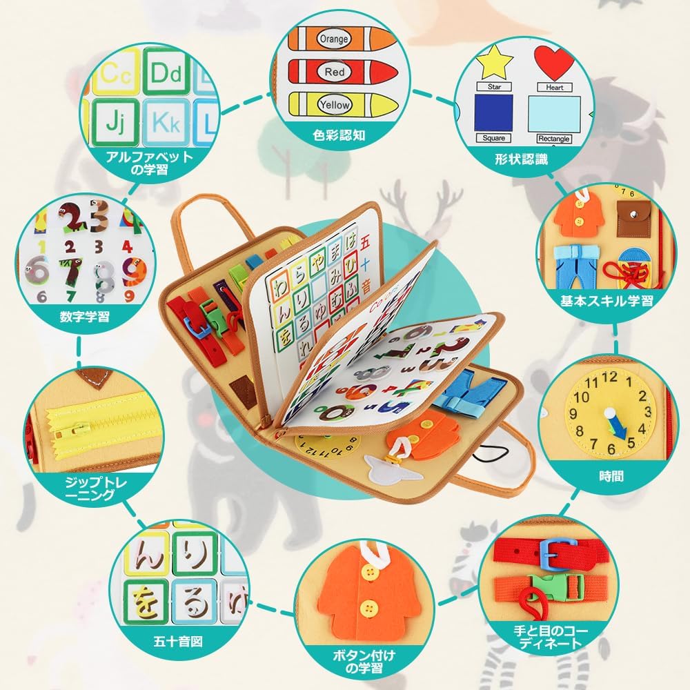 Montessori Educational Sticker Alphabet Dressing Learning Dressing Learning Fingertip Buttoning Basic Tying Sensory Fingertip Gift for Boys and Baby