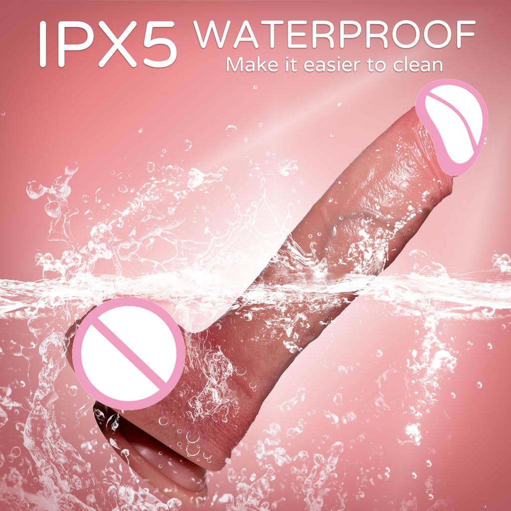 Realistischer ferngesteuerter vibrierender Dildo Teleskopisch Heizend Großer Penis für weiblichen G-Punkt Vagina Massagegerät Sexspielzeug für Frauen Erwachsene